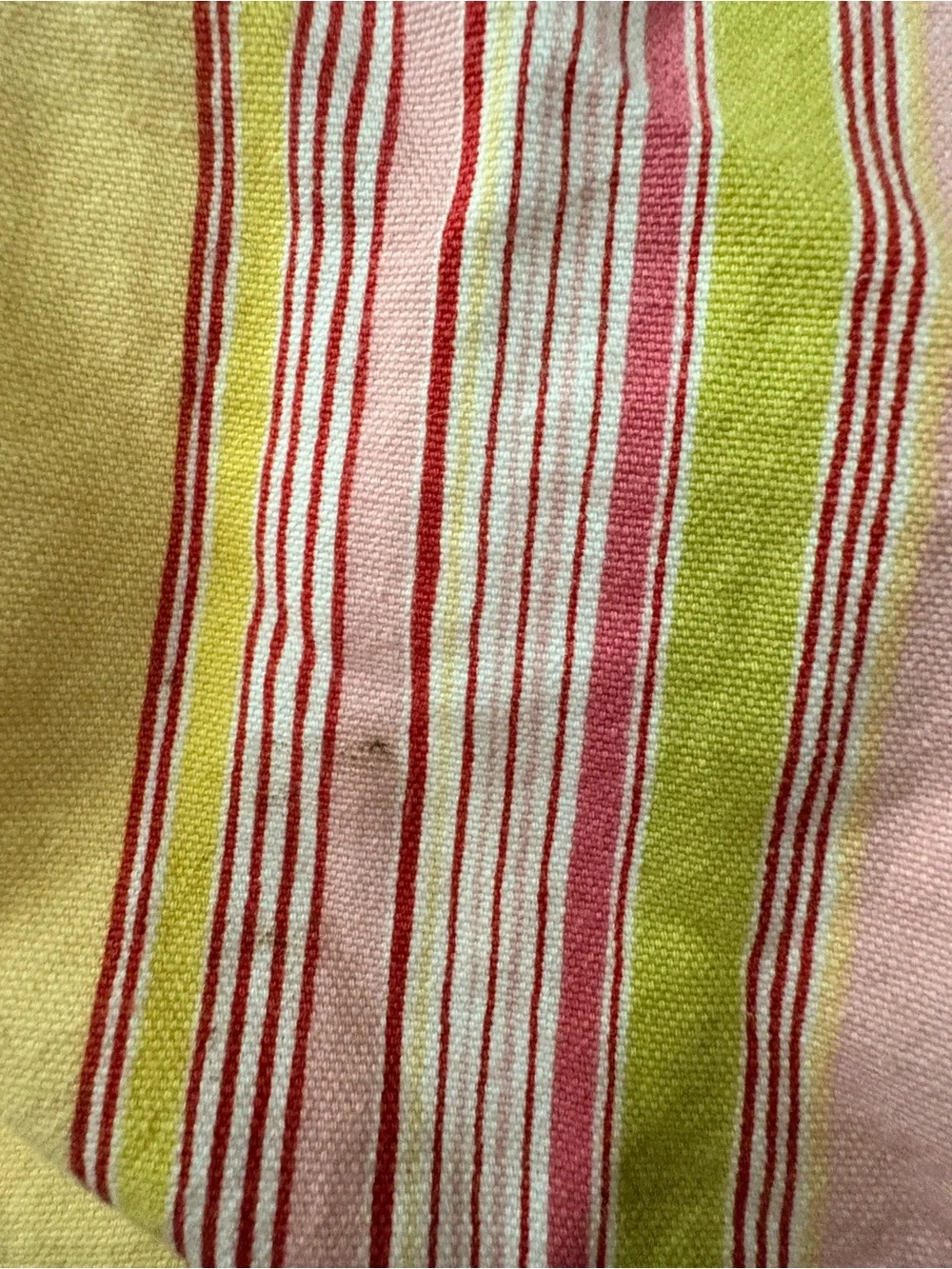 Striped Pink and Yellow Cotton Duvet Cover